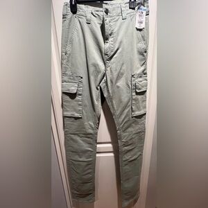 MSRP $265 Hudson Men's Slim Cargo Jean, Sage Green Size 30 X 32 NWOT